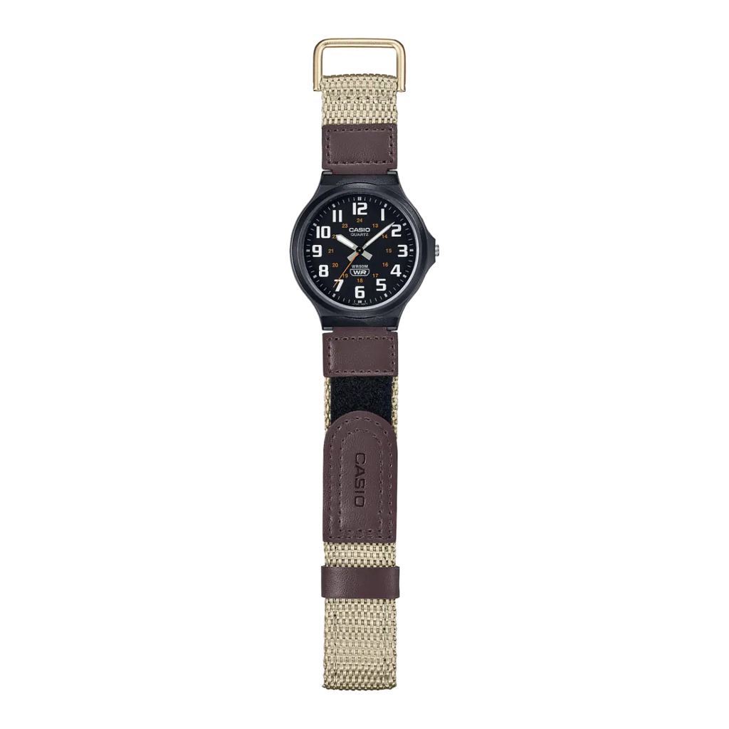 Casio Enticer MW-240B-5BVDF Black Dial Nylon Strap Men’s Analog Watch | Casio Enticer MW-240B-5BVDF