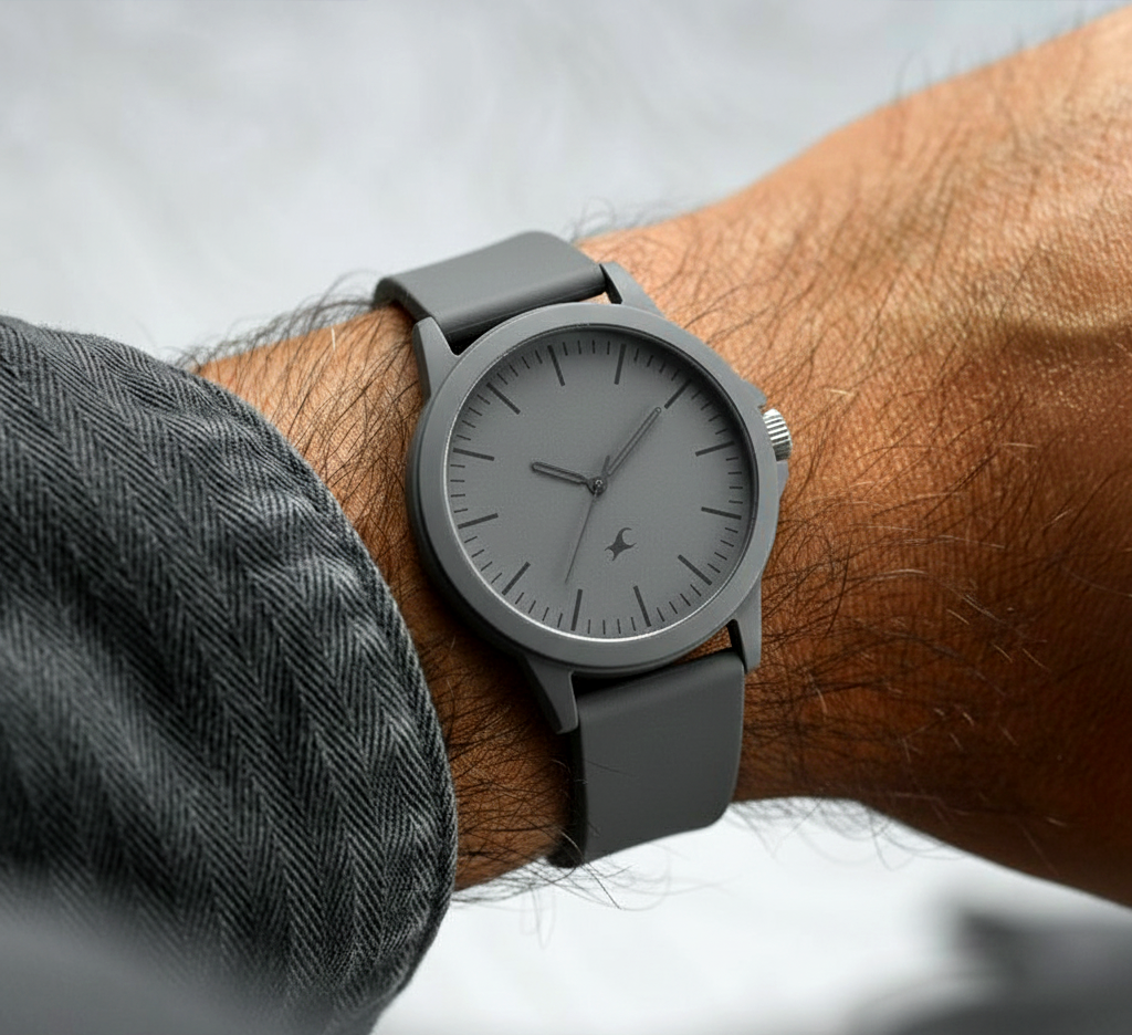 Fastrack 38024PP24 Men’s Quartz Analog Watch Dark Grey Silicone Strap| Fastrack 38024PP24