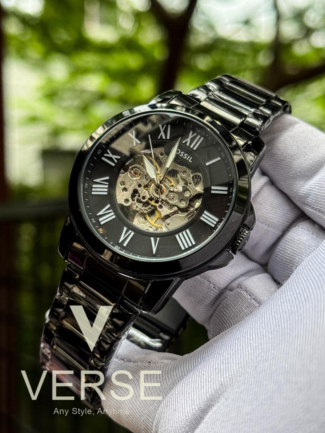 Fossil Automatic Black Chain Black Dial AA