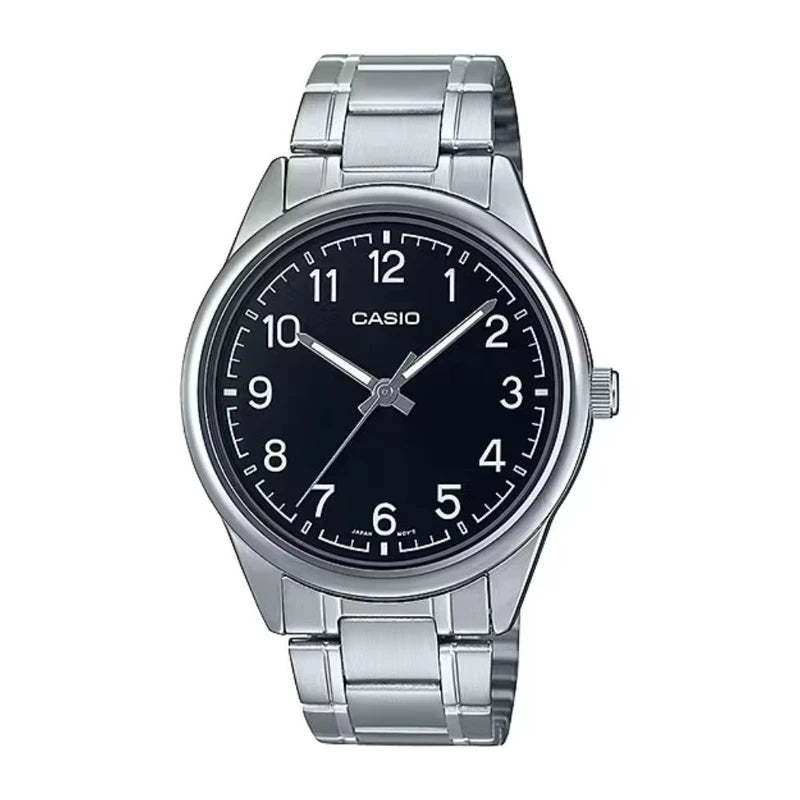 Casio MTP-V005D-1B4UDF Men’s Black Dial Silver Stainless Steel Watch | Casio MTP-V005D-1B4UDF