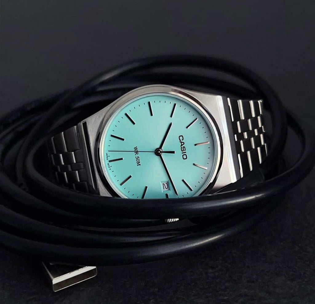 Casio MTP-B145D-2A1V Tiffany Dial Stainless Steel Men’s Watch | Casio MTP-B145D-2A1V