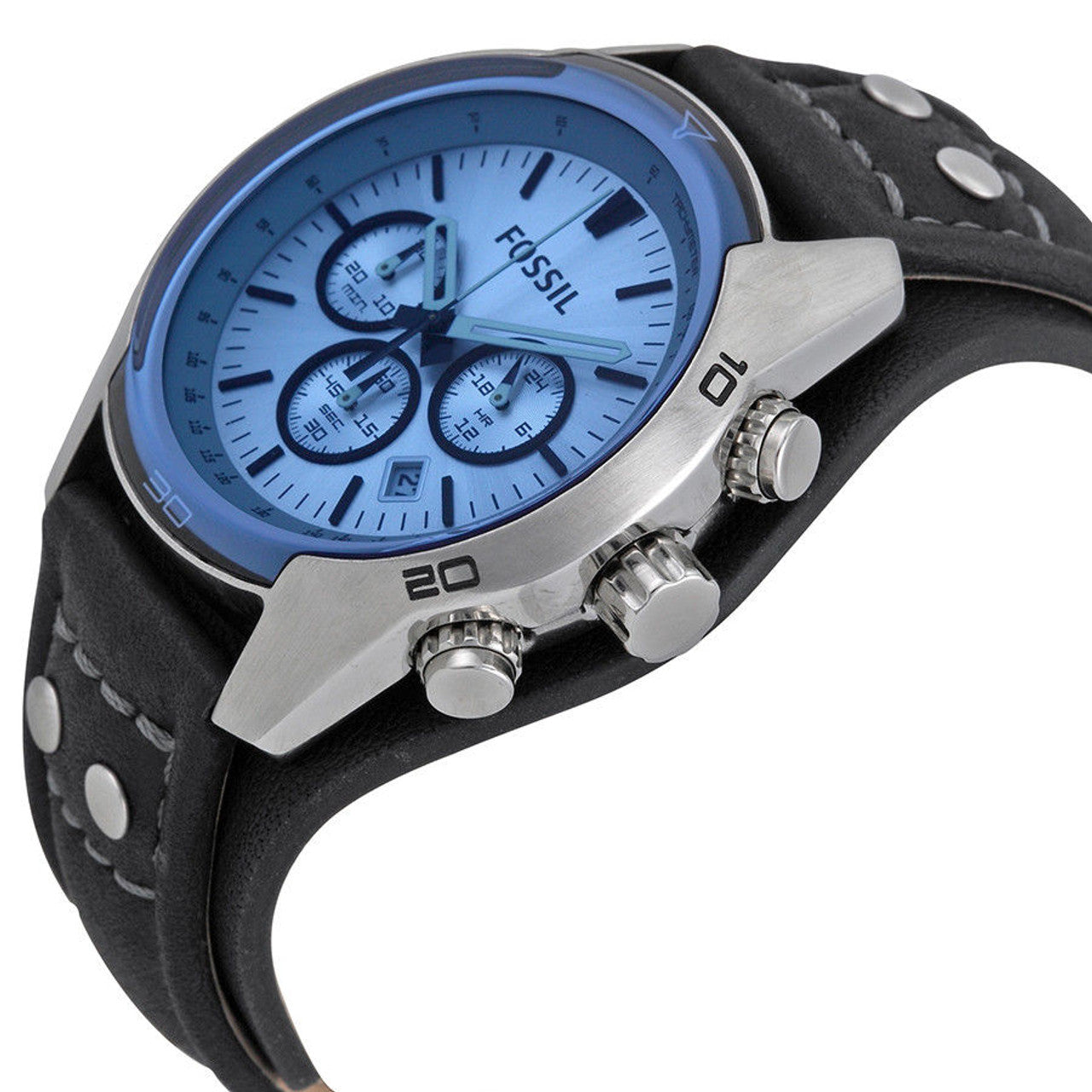 Fossil CH2564 Coachman Chronograph Blue Dial Leather Strap Men's Watch | Fossil CH2564