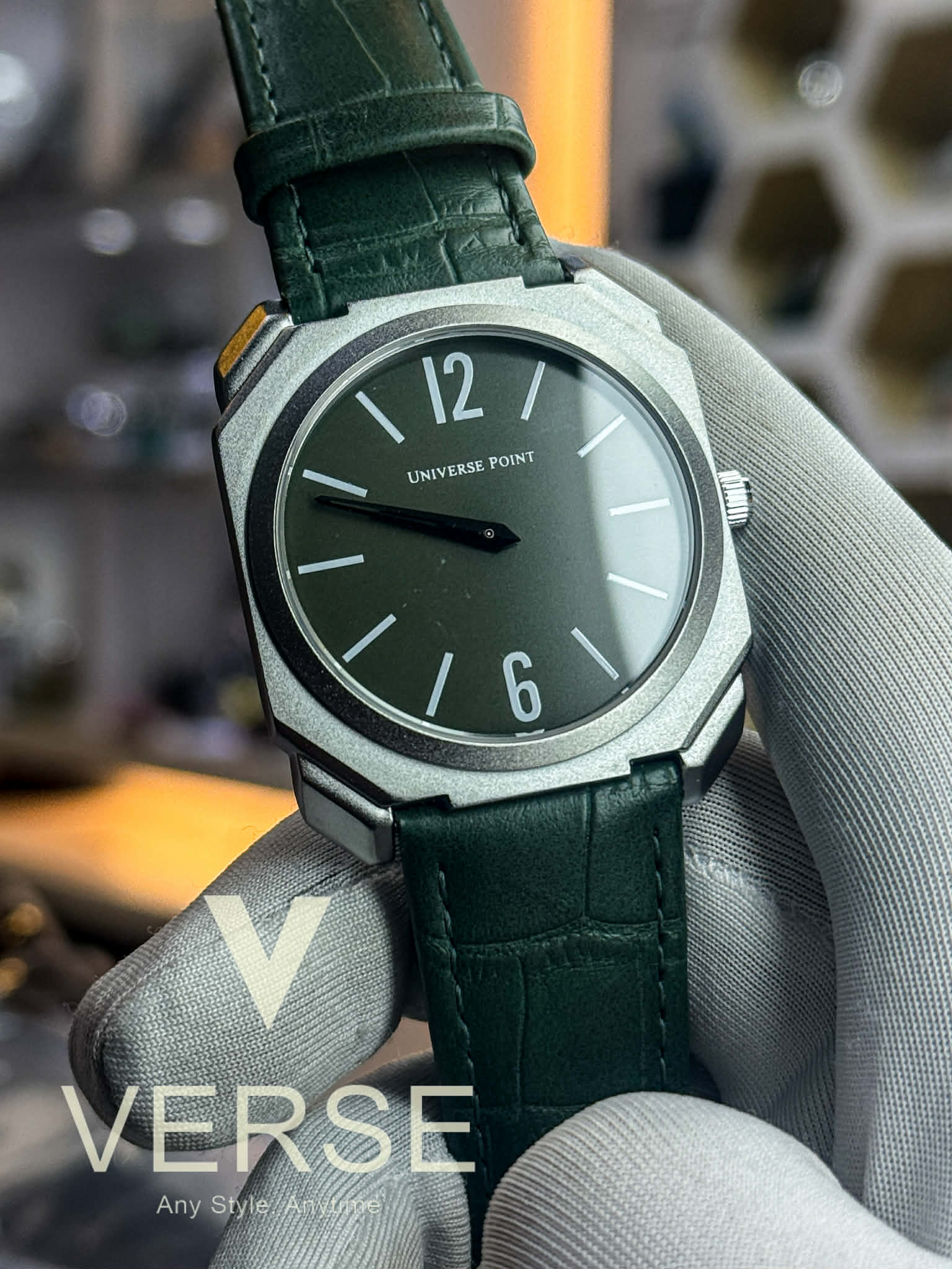 Universe Point Slim UP1988-1205 Men’s Quartz Watch Green Belt Green Dial