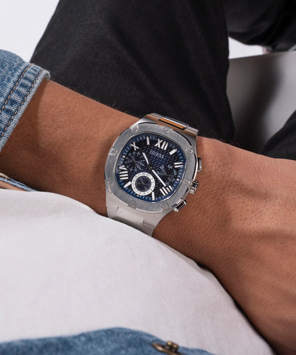 Guess Headline Multifunction GW0572G1 Men's 42mm Silver-Tone Stainless Steel Blue Dial| Guess Headline Multifunction GW0572G1
