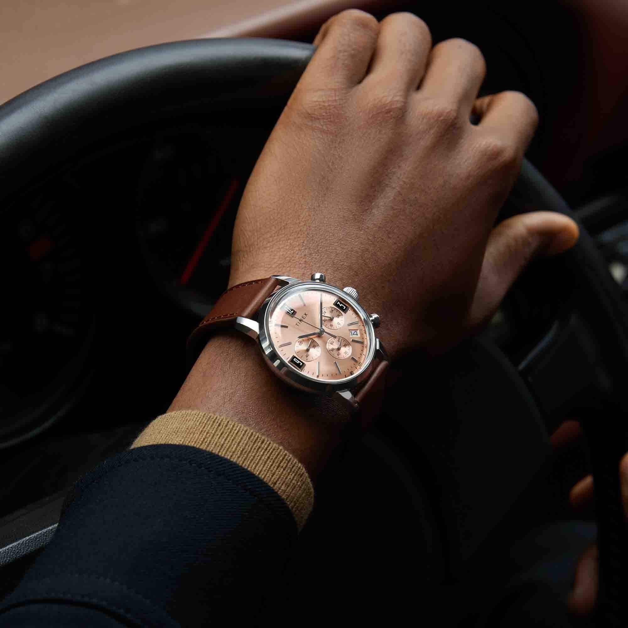 Timex Marlin TW2W51400UJ Men’s Rose Gold Round Dial 40mm Analog Watch| Timex Marlin TW2W51400UJ