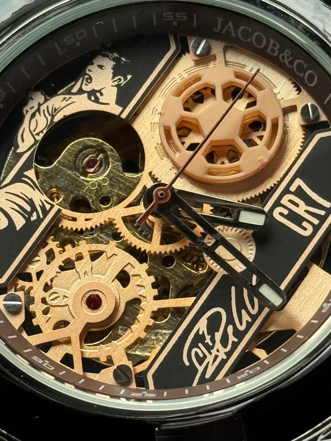 JACOB & CO CR7 Automatic Black Belt Rose Gold Case AA