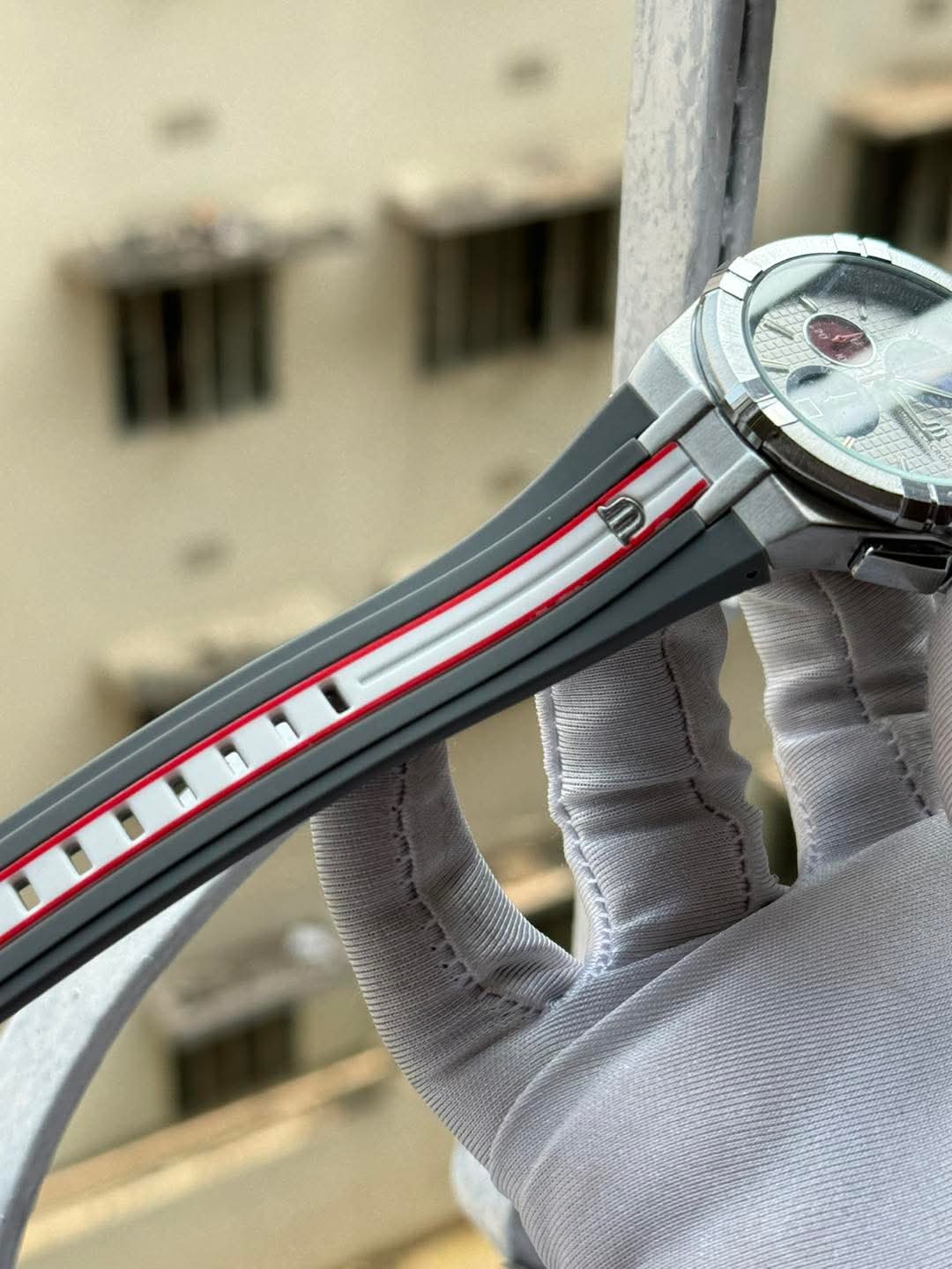 Maurice Lacroix Aikon Chronograph Mahindra Racing Edition Grey Red Belt AA
