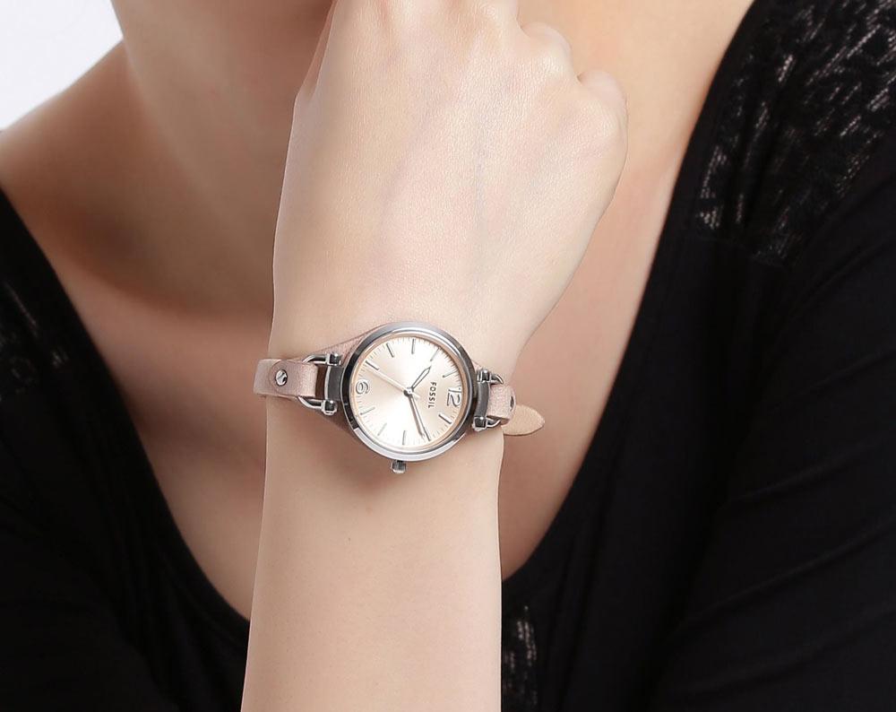 Fossil ES2830 Women’s Stainless Steel Watch with Beige Dial & Sand-Tan Leather Strap| Fossil ES2830