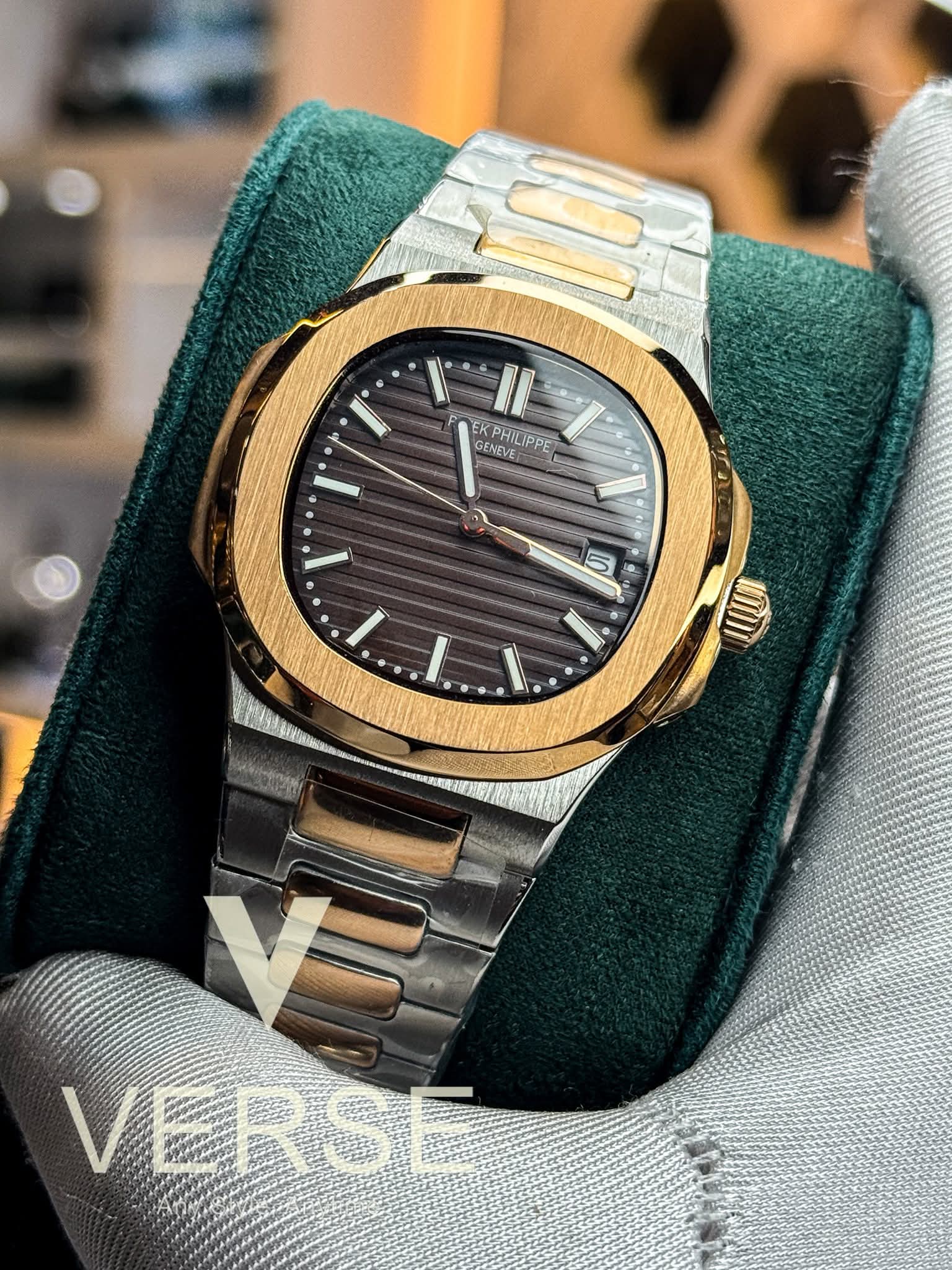 Patek Philippe Nautilus Automatic Two-Tone Rose Gold - Brown Dial Triple A
