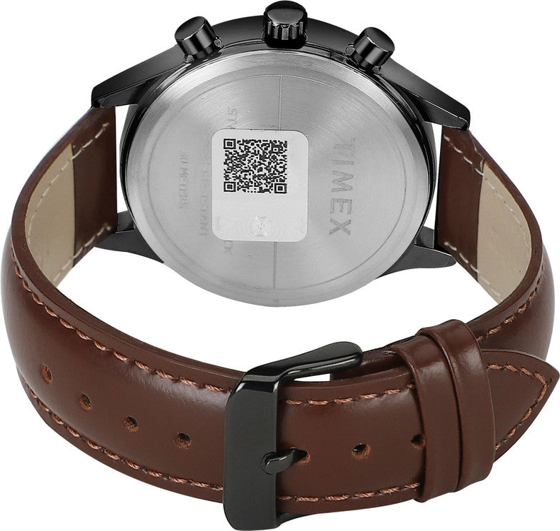 Timex TWHG03SMU19 Men’s Multifunction Watch – Brown Leather Strap, Black Dial| Timex TWHG03SMU19