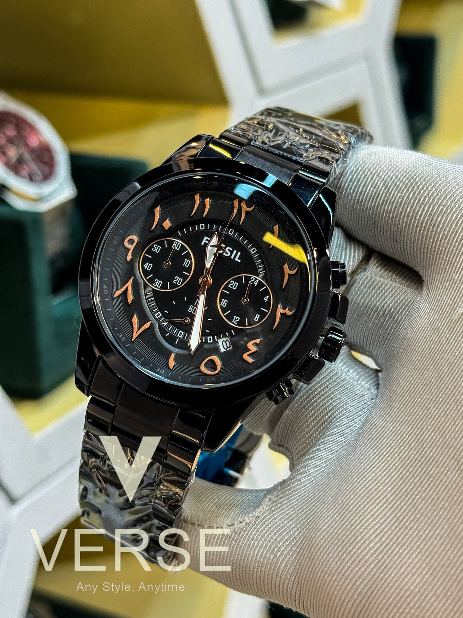 Fossil Grant Chronograph Arabic Black Chain AA