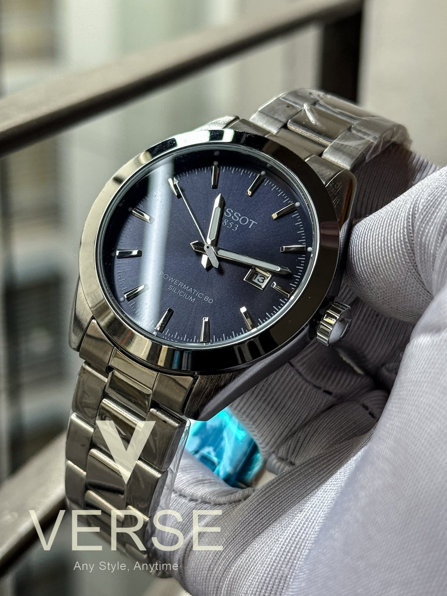 Tissot Gentleman Powermatic 80 Silicium Quartz Sun-ray Blue Dial AA