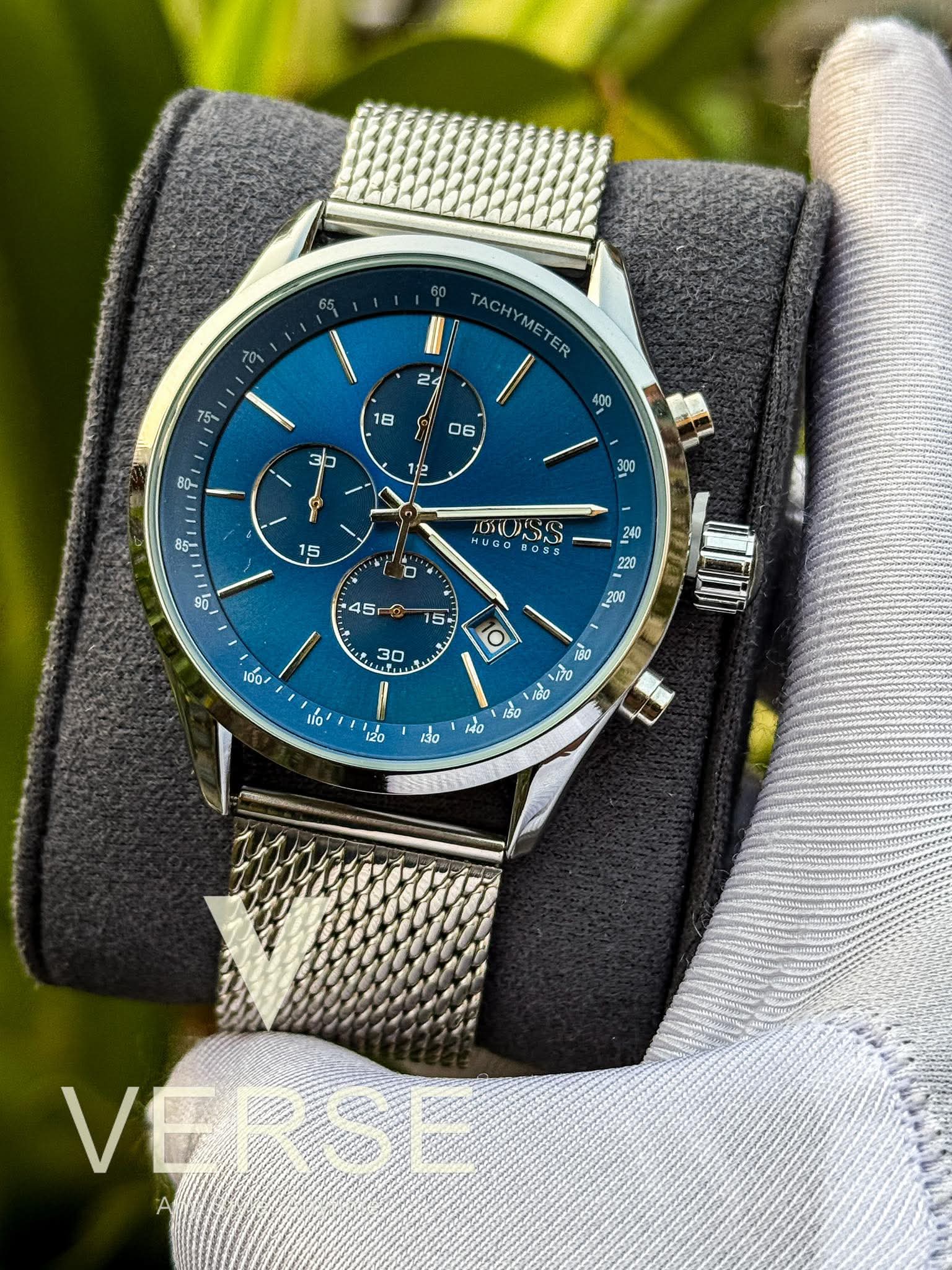 Hugo Boss Jet Chronograph Mesh Chain Blue Dial