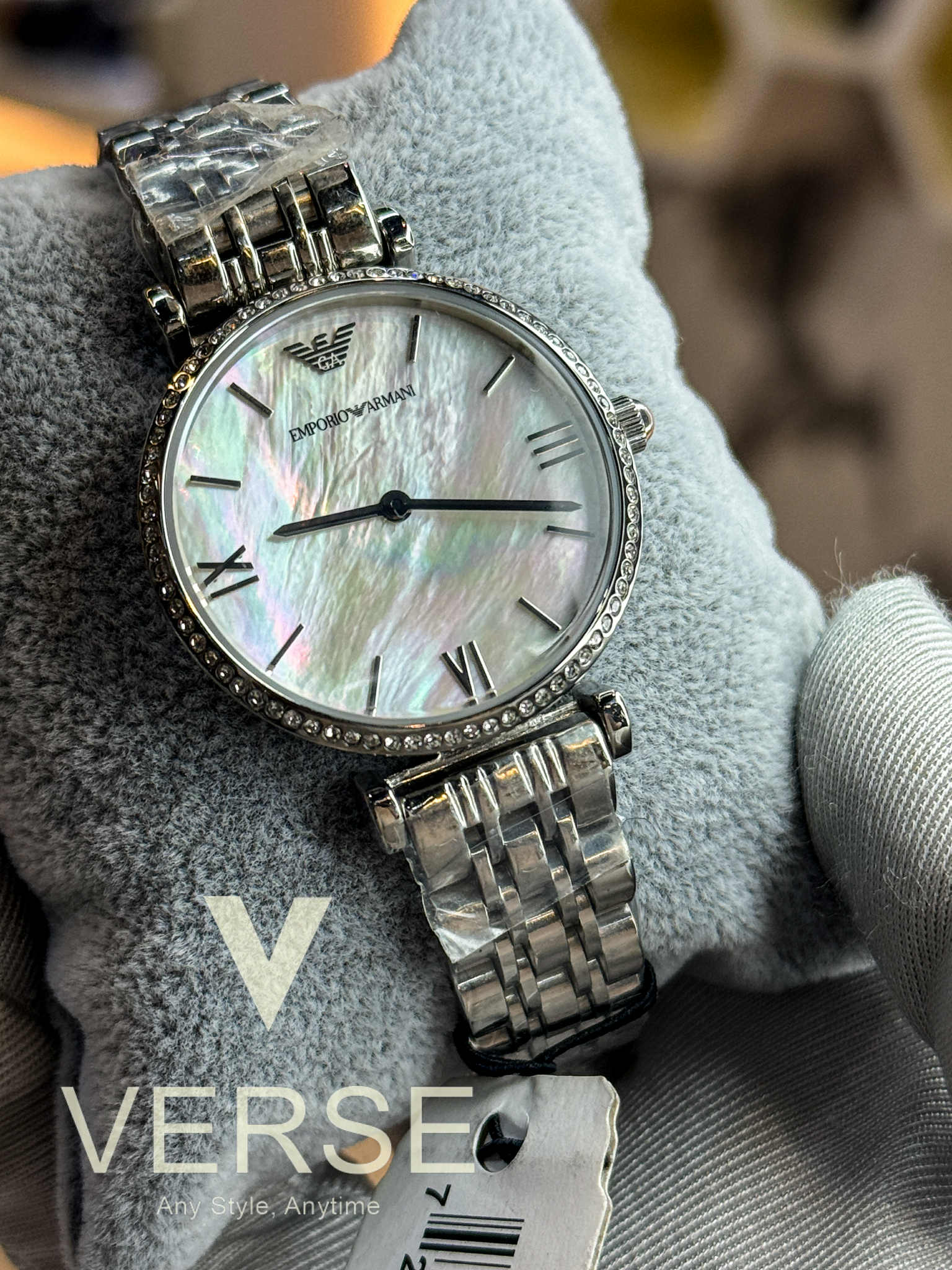 Emporio Armani AR1779 Women’s Pink Mother-of-Pearl Dial Stainless Steel Watch| Emporio Armani AR1779