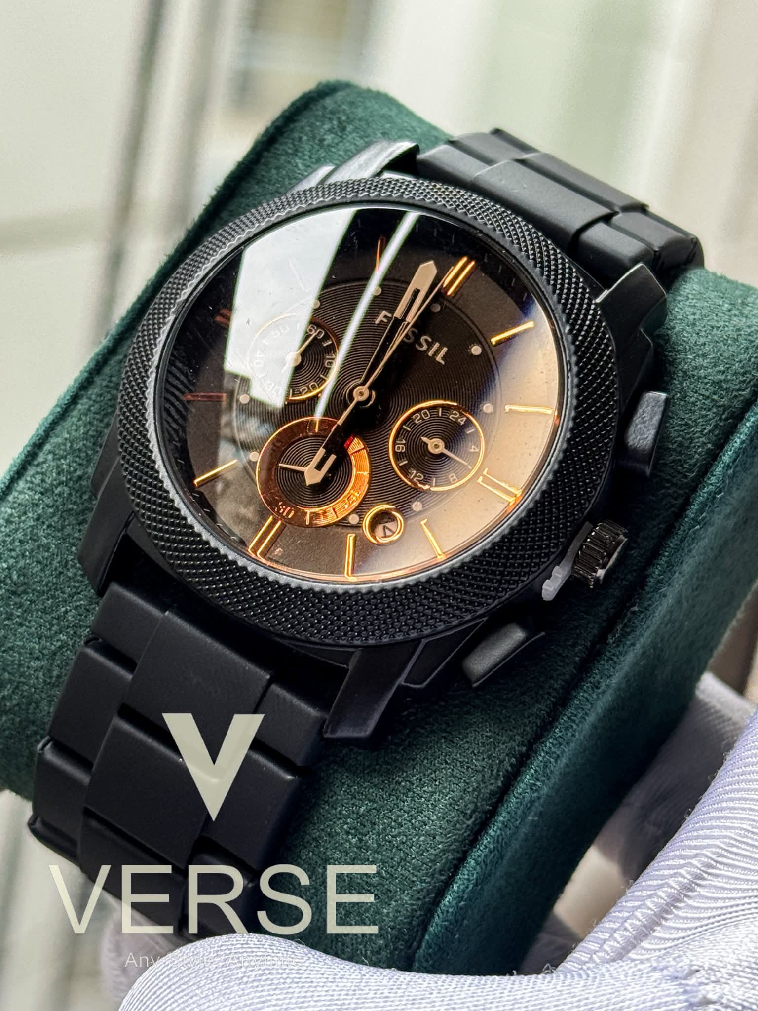 Fossil FS4682 Chain Chronograph Brown Glass AA