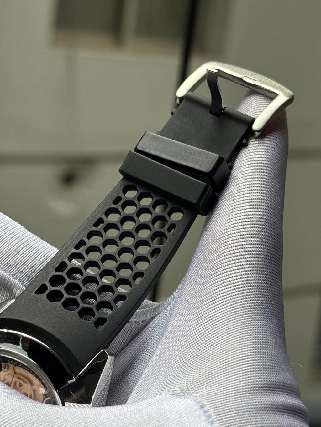JACOB & CO CR7 Automatic Black Belt Silver Case AA