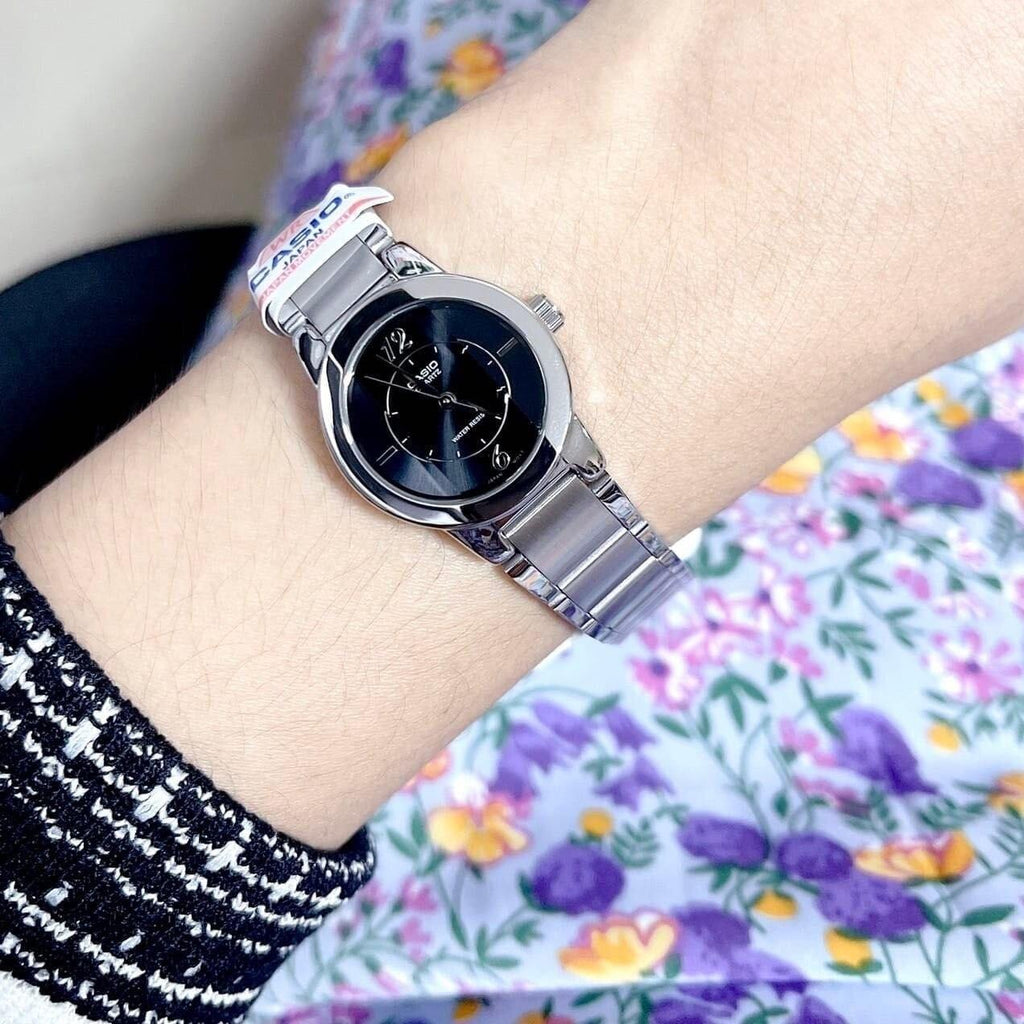 Casio LTP-1230D-1CDF Black Dial Women's Stainless Steel Watch | Casio LTP-1230D-1CDF