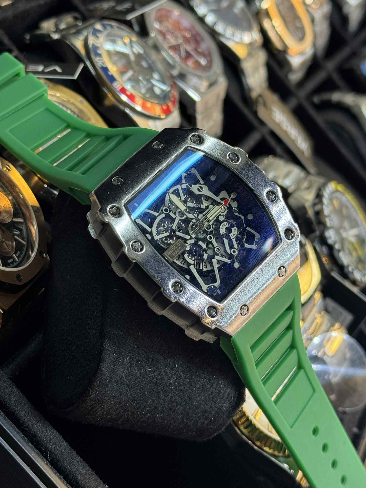 Richard Mille RM 35-01 Green Belt Silver Bezel AA