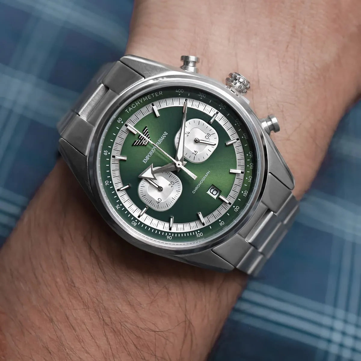 Emporio Armani AR11637 Racer Chronograph Green Dial Men's Watch | Emporio Armani AR11637