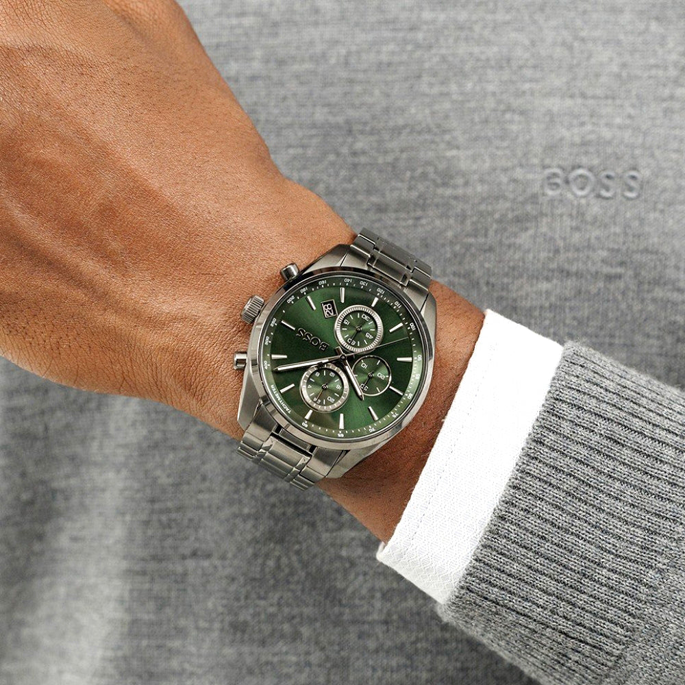 Hugo Boss B1514228 Grand Prix Green Dial Men’s Watch | Hugo Boss B1514228