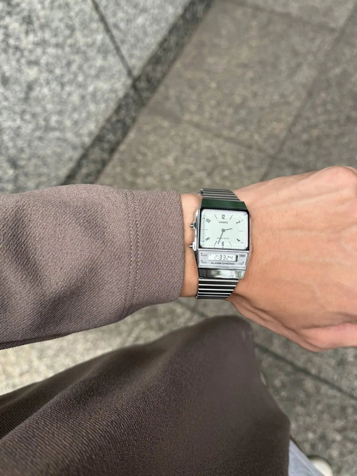 Casio AQ-800E-3A Vintage Dual Time Analog Digital Mint Green Dial Men's Watch | Casio AQ-800E-3A