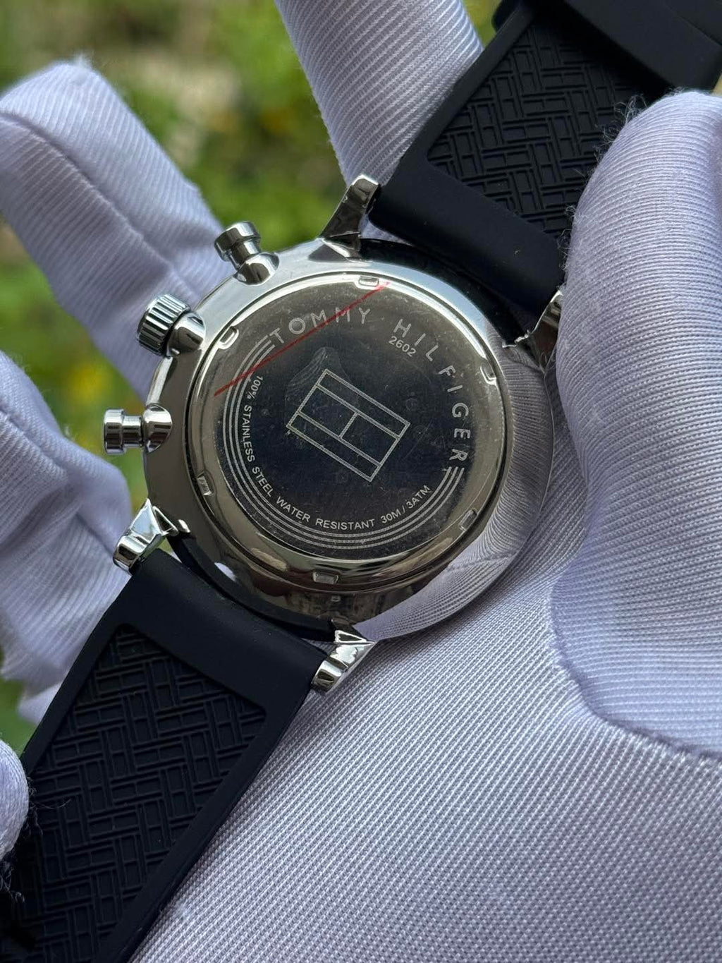Tommy Hilfiger Chronograph Grey Belt Black Dial AA