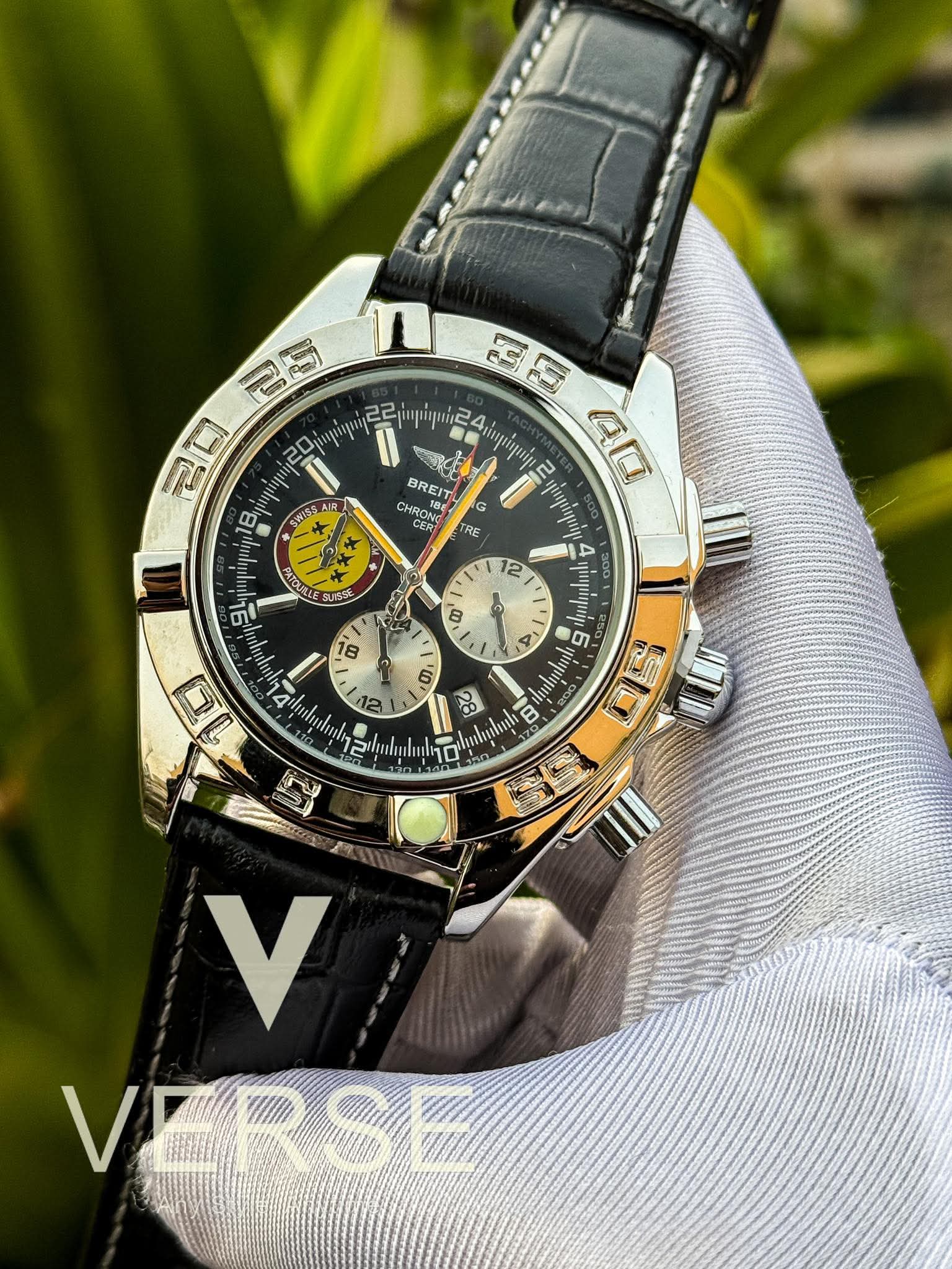 Breitling Chronomat Patrouille Suisse B-04 Black Belt Black Dial AA