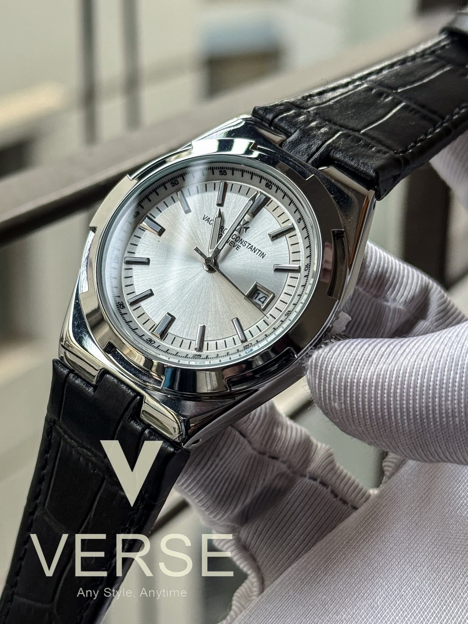 Vacheron Constantin Overseas Quartz Black Belt White Dial AA