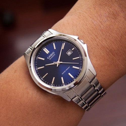 Casio MTP-1183A-2ADF Men’s Silver Stainless Steel Watch with Blue Dial| Casio MTP-1183A-2ADF