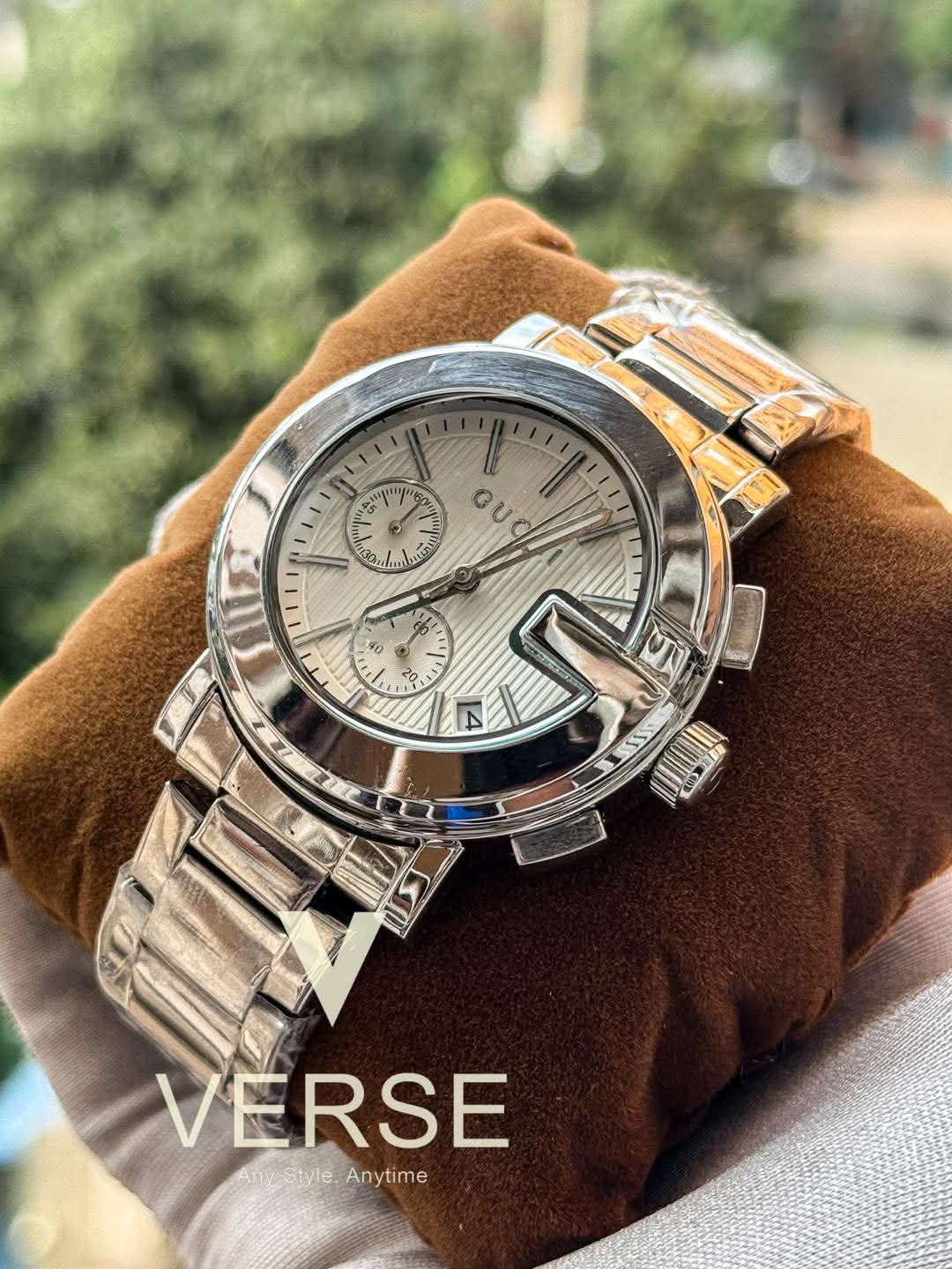 Gucci G-Chronograph Silver Chain White Dial AA