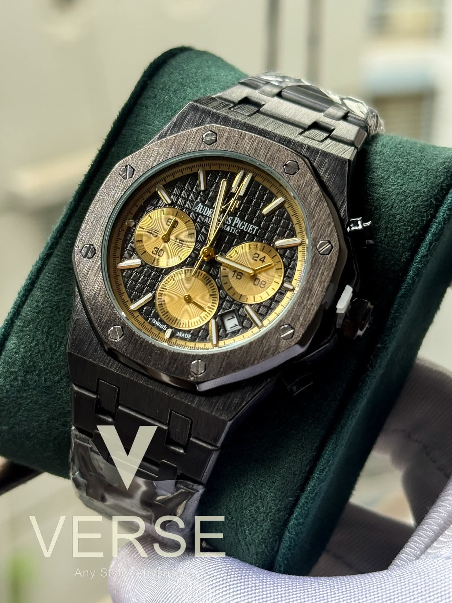 Audemars Piguet Royal Oak Chronograph Black Chain Black Dial Yellow Sub-Dial AA