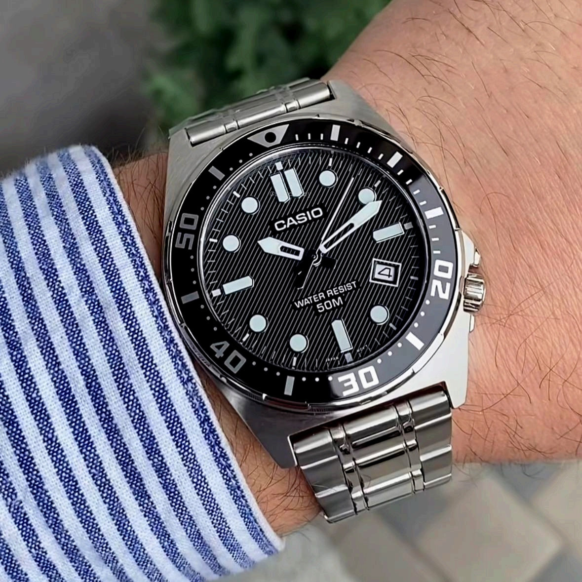 Casio MTD-135D-1AVDF Black Dial Men's Stainless Steel Diver Watch | Casio MTD-135D-1AVDF