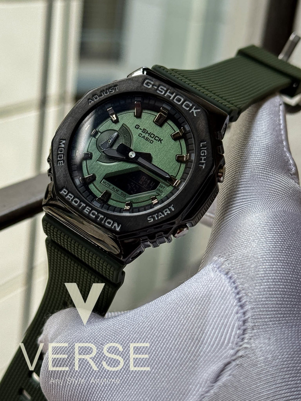 Casio G-Shock GM-2100B-3A Green Belt-Dial Triple A