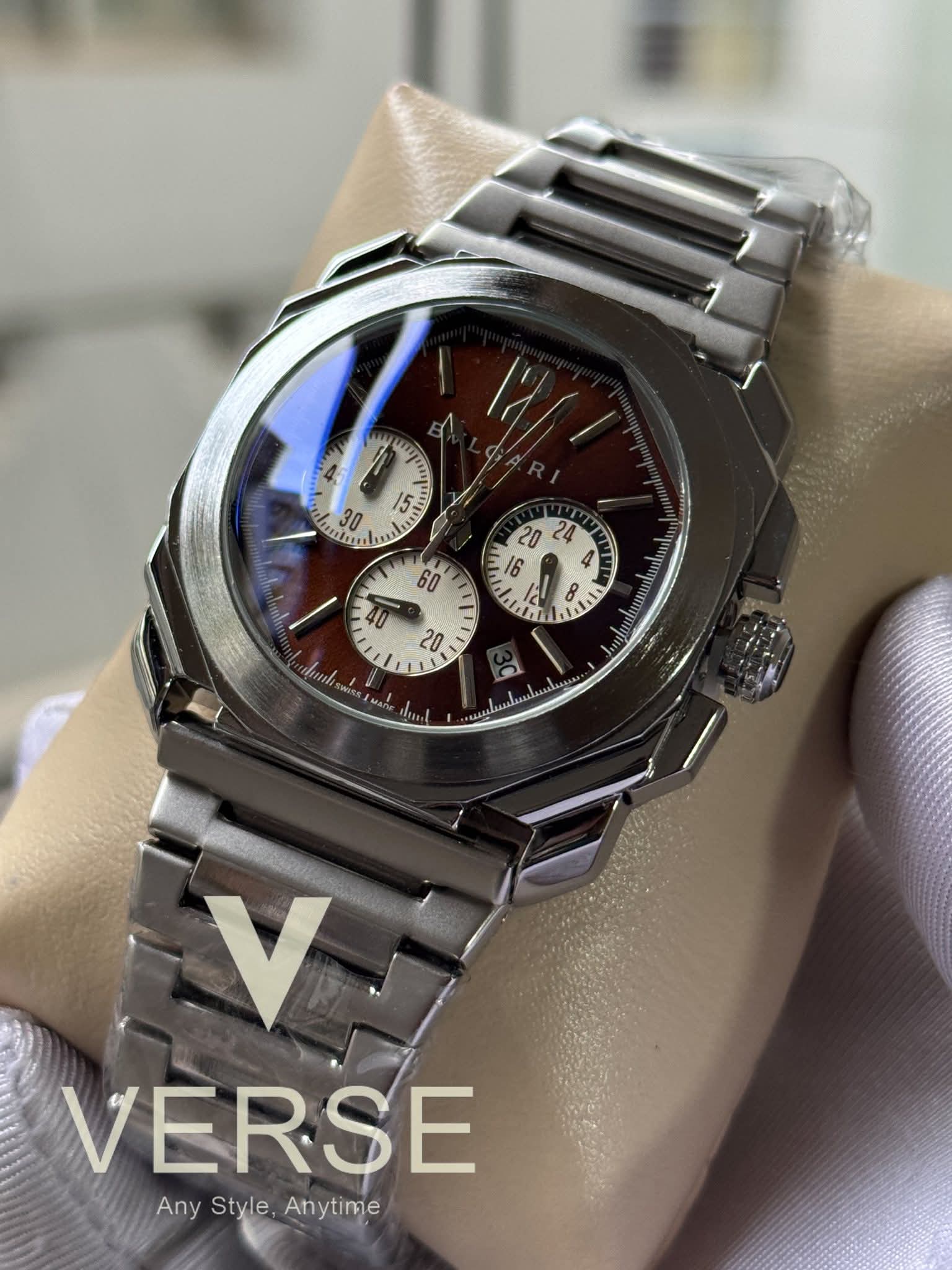 BVLGARI Octo Finissimo Chronograph Brown Dial White Sub AA