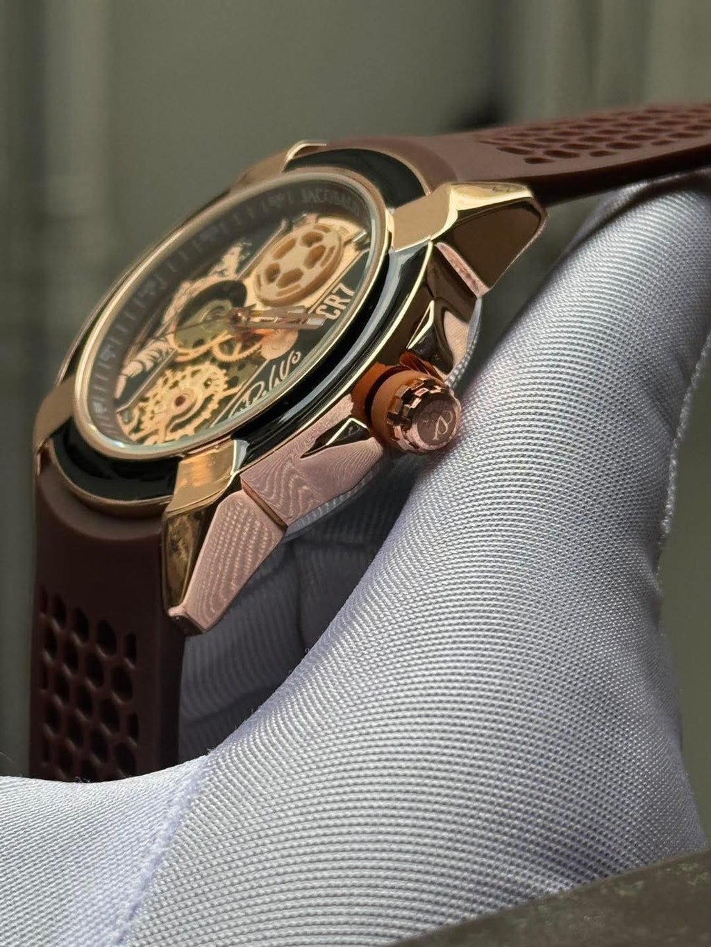 JACOB & CO CR7 Automatic Brown Belt Rose Gold Case AA