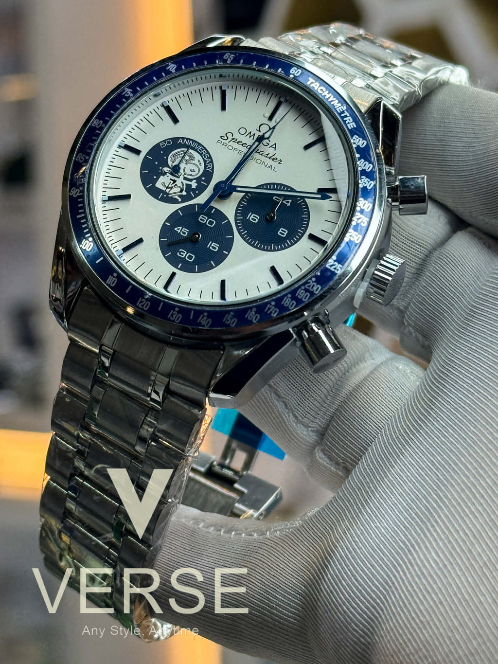 Omega Speedmaster “Silver Snoopy Award” 50th Anniversary Chronograph – Silver Dial AA