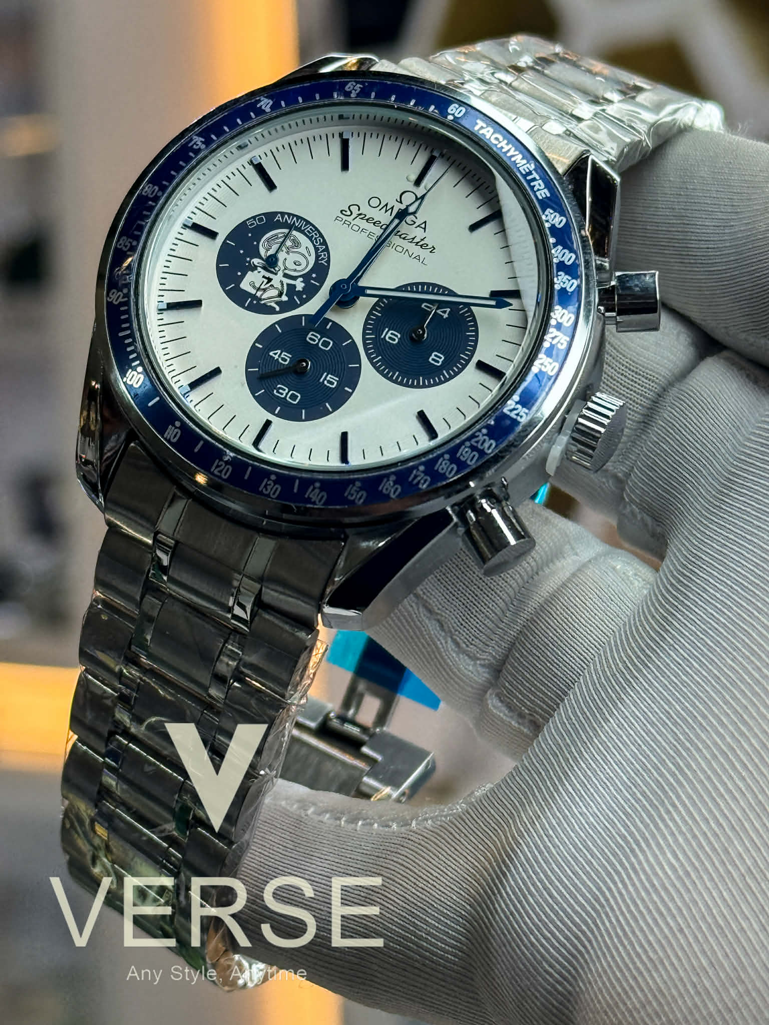 Omega Speedmaster “Silver Snoopy Award” 50th Anniversary Chronograph – Silver Dial AA