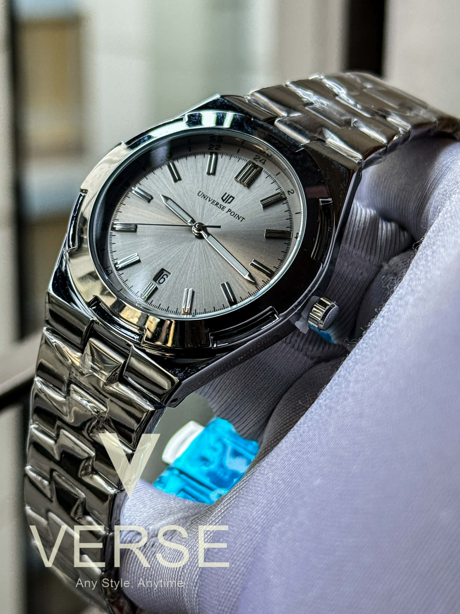 UNIVERSE POINT Overseas - Silver Chain Flange Grey Dial | UP1988-2609