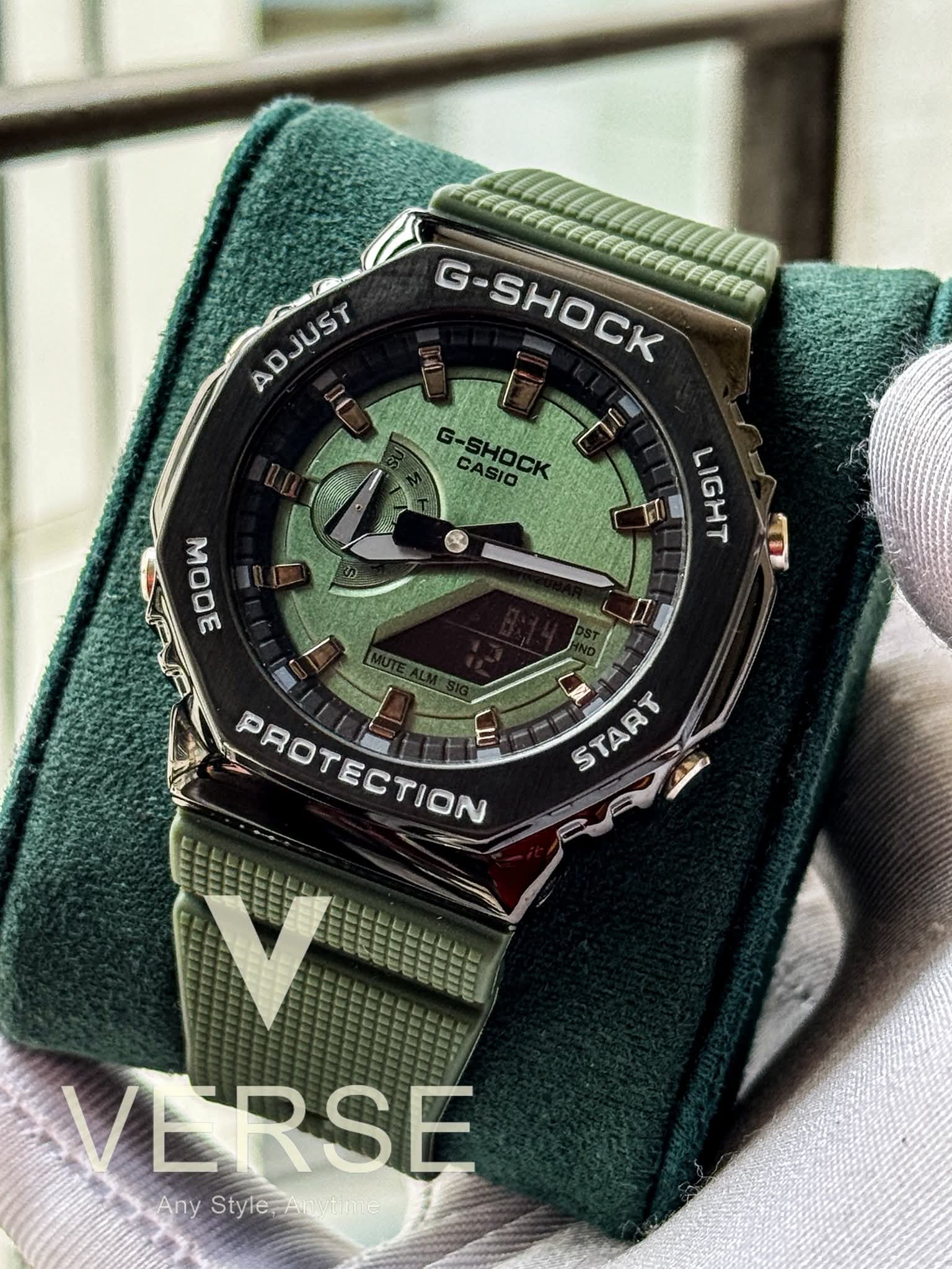 Casio G-Shock GM-2100B-3A Green Belt-Dial Triple A