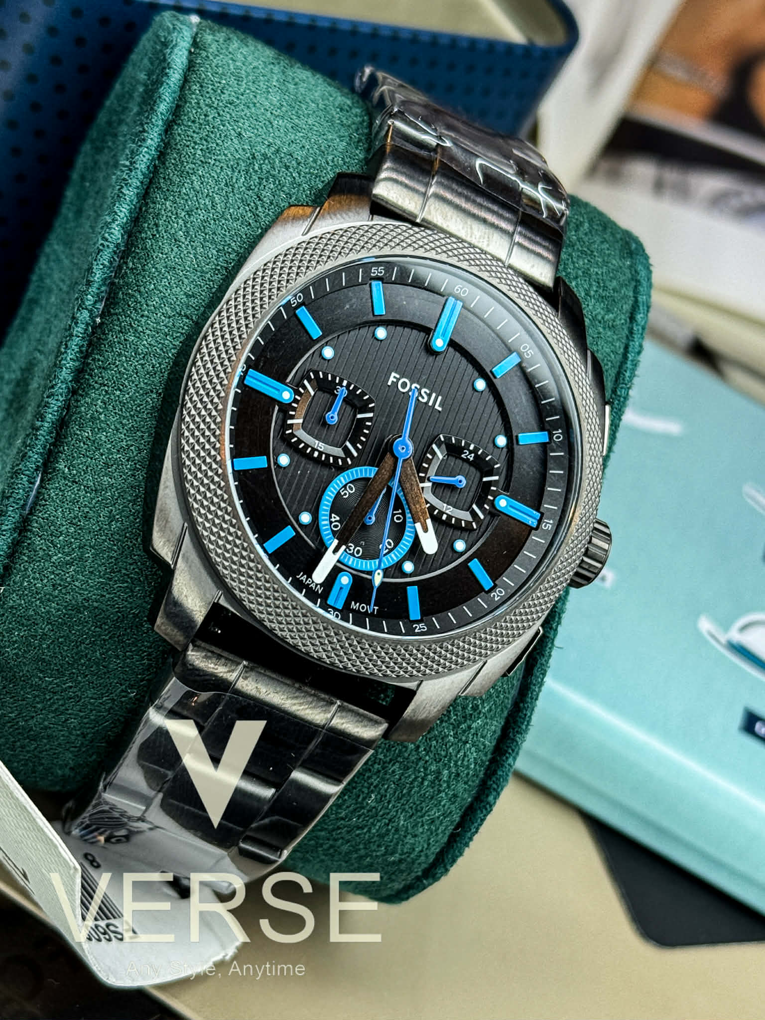 Fossil FS6098 Machine Chronograph Smoke Stainless Steel Men’s Watch | Fossil FS6098