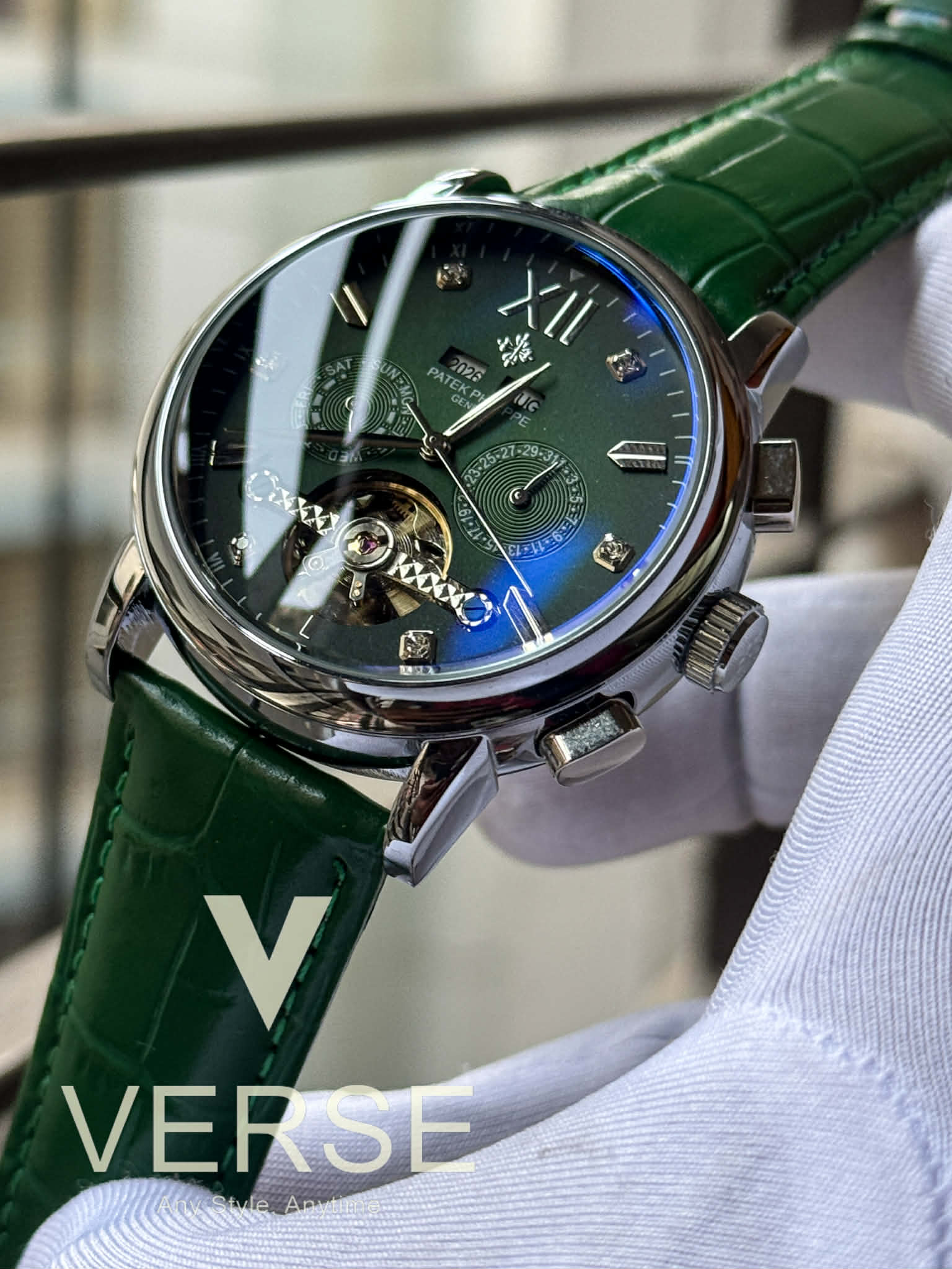 Patek Philippe Grand Flywheel Complication | Green Dial - Semi AAA