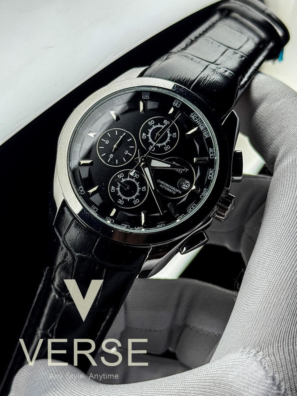 Tissot Couturier Chronograph Black Belt Black Dial AA