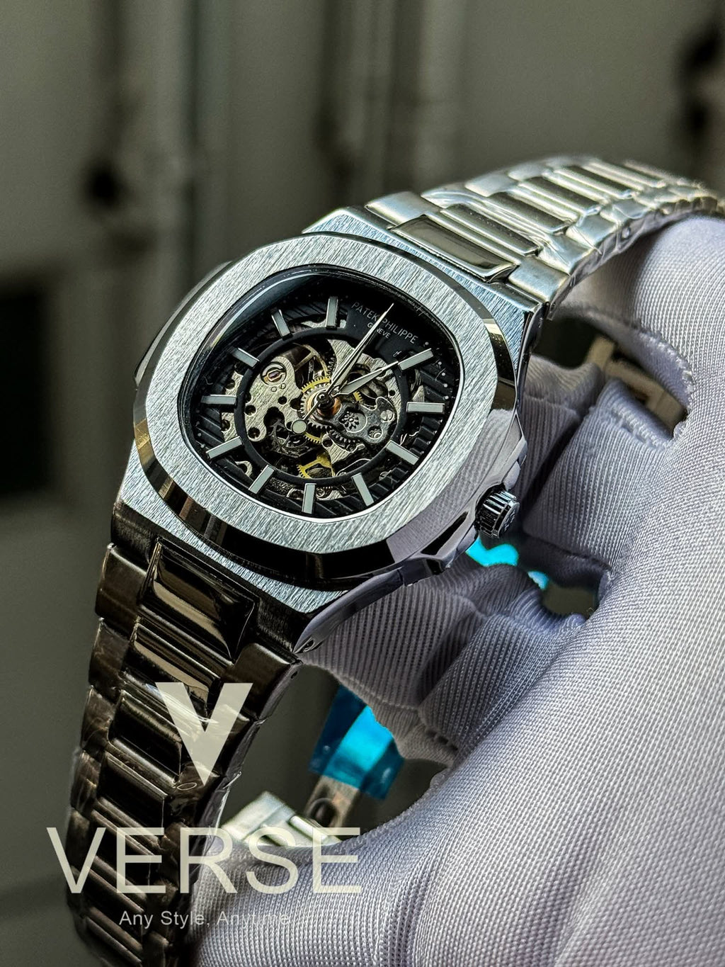 Patek Philippe Nautilus Automatic Skeleton Black Dial AA