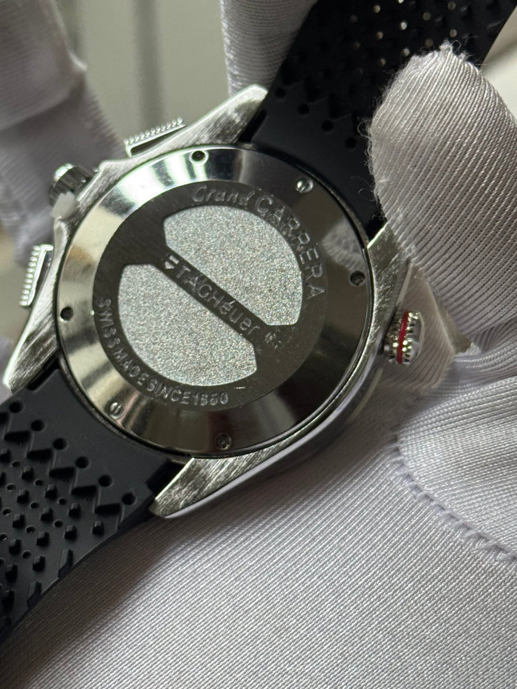 TAG Heuer Grand Carrera Calibre 36 RS Caliper Chronograph - Black Silicone Strap