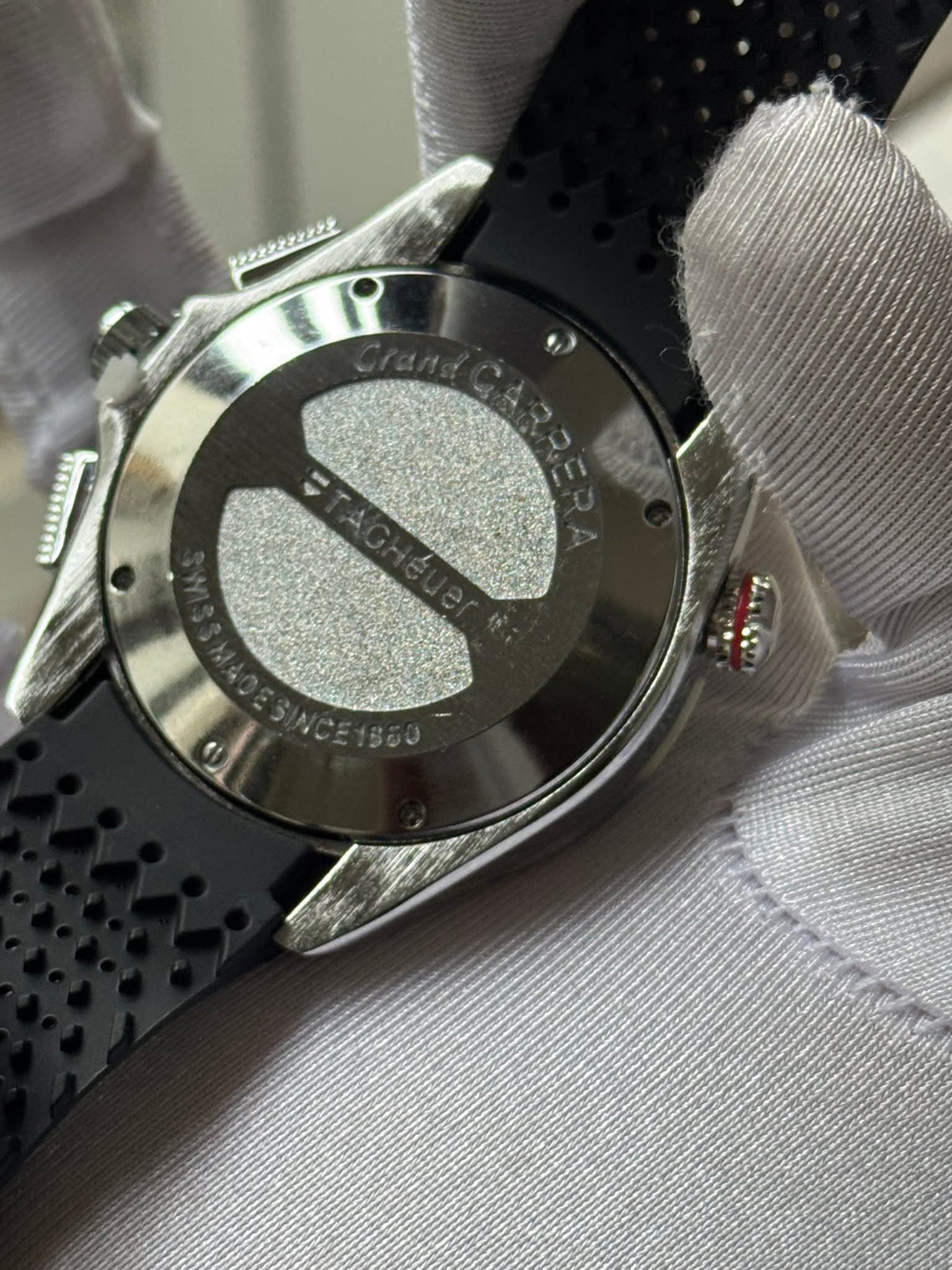 TAG Heuer Grand Carrera Calibre 36 RS Caliper Chronograph - Black Silicone Strap