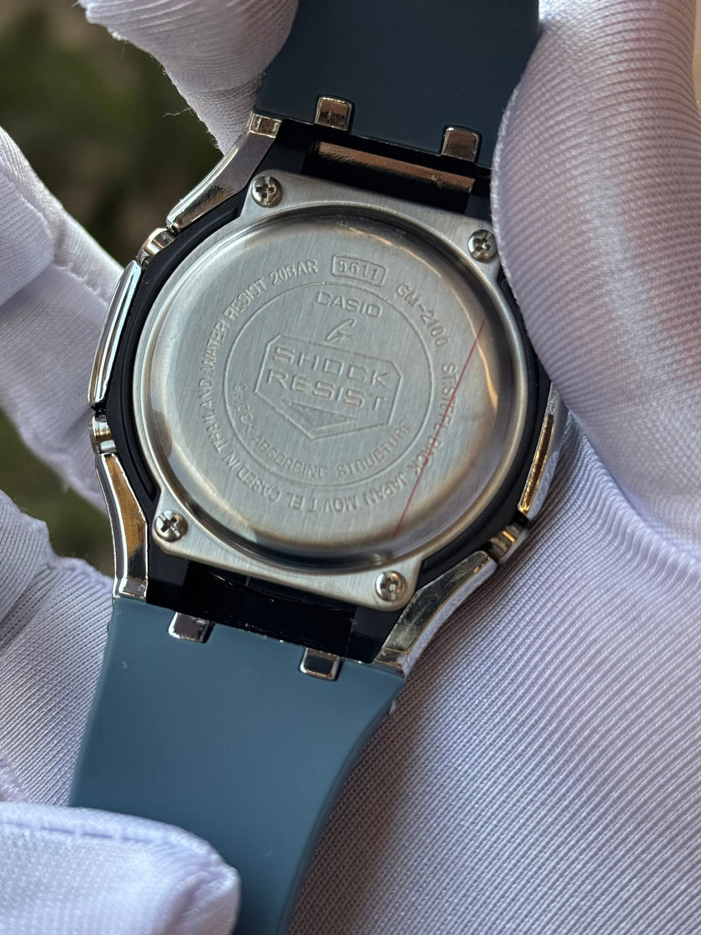 Casio G-Shock GA-2100 "CasiOak" Modded Slate Blue Belt Cream Dial Triple A