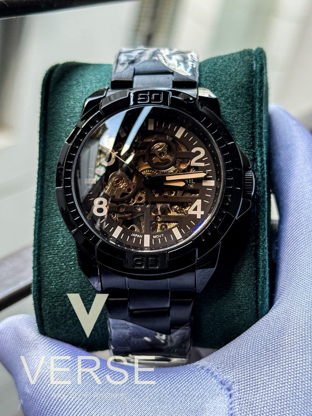 Fossil Automatic Black Chain Brown Dial AA