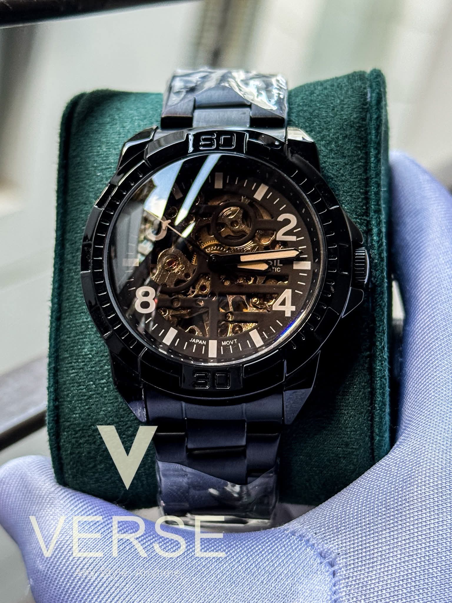 Fossil Automatic Black Chain Brown Dial AA