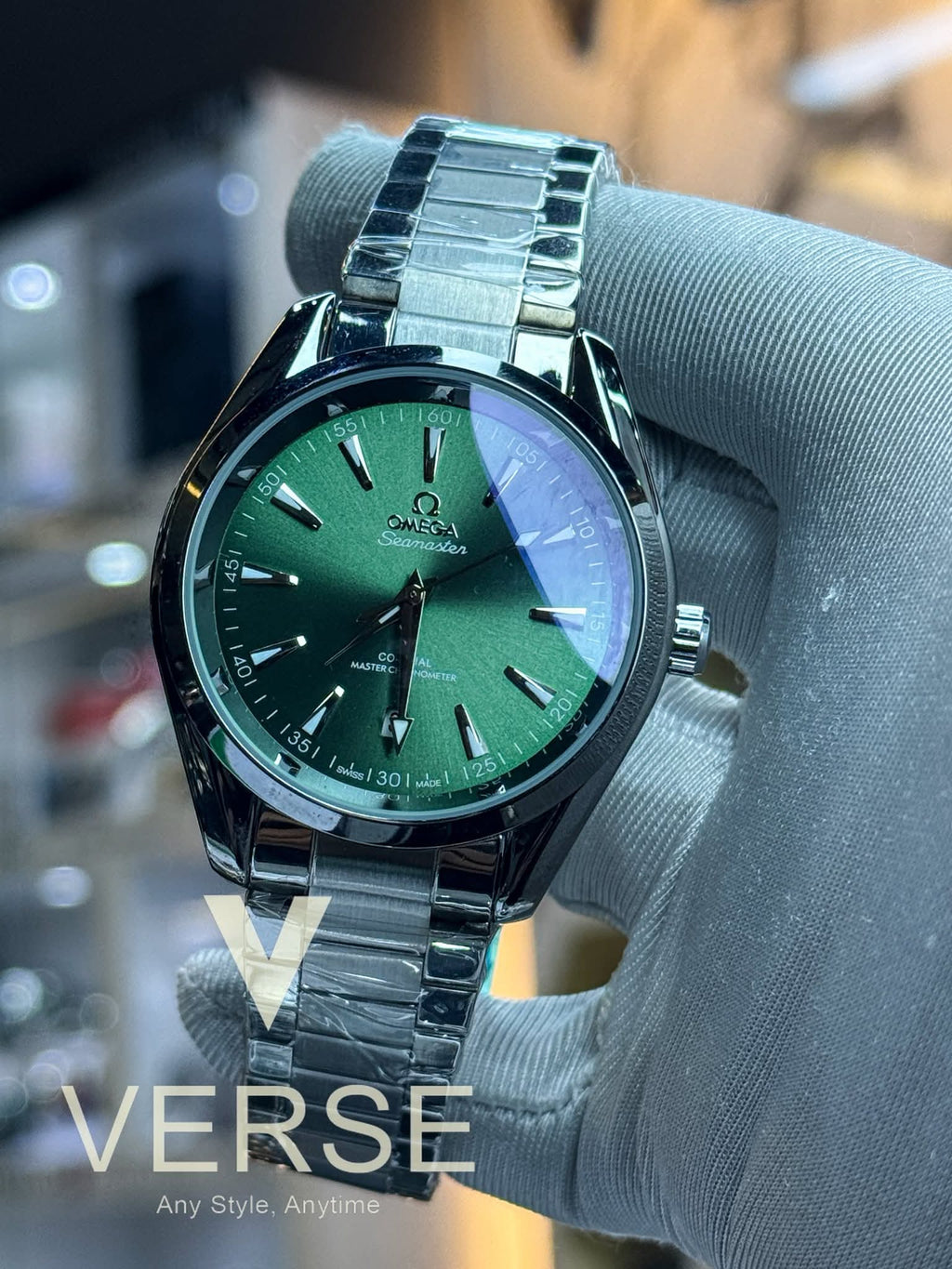 Omega Seamaster AquaTerra Automatic Sunburst Emerald Green Dial AA