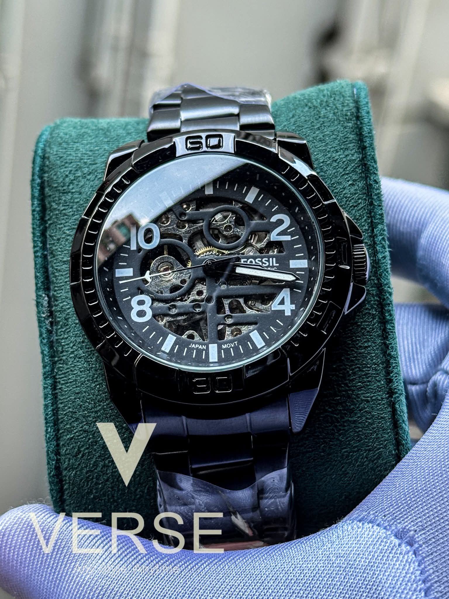 Fossil Automatic Black Chain Number Digits AA